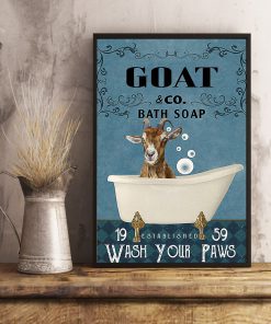vintage goat bath soap wash your paws poster 5
