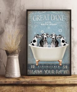 vintage great dane bath soap wash your paws poster 5