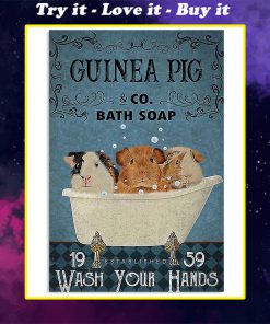 vintage guinea pig bath soap wash your paws poster