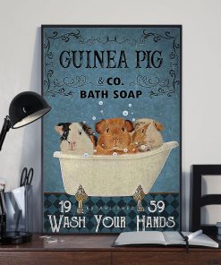 vintage guinea pig bath soap wash your paws poster 3