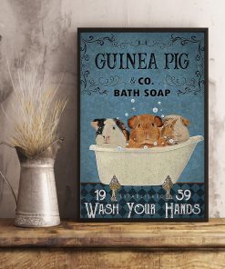 vintage guinea pig bath soap wash your paws poster 5