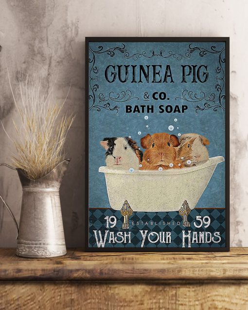 vintage guinea pig bath soap wash your paws poster 5