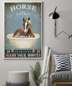 vintage horse bath soap wash your paws poster 2