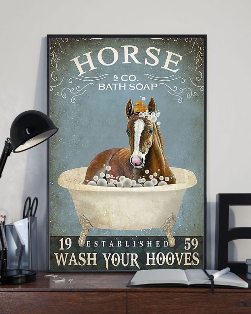 vintage horse bath soap wash your paws poster 3