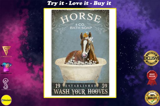 vintage horse bath soap wash your paws poster