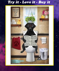 vintage labrador sitting on toilet great ideas poster