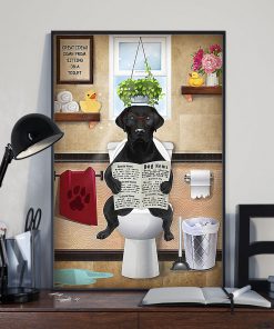 vintage labrador sitting on toilet great ideas poster 3