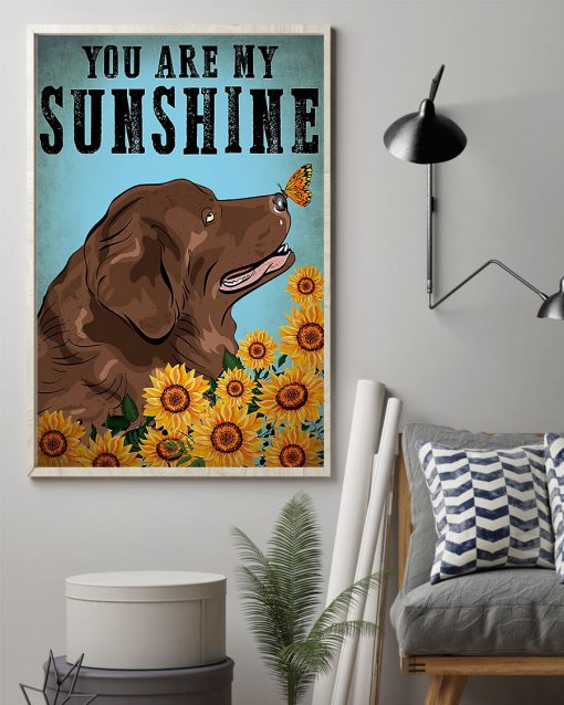 vintage newfoundland dog you are my sunshine poster 2