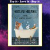 vintage shetland sheep dog bath soap wash your paws poster