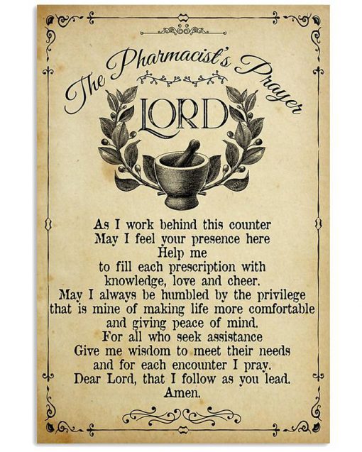 vintage the pharmacists prayer lord wall art poster 2