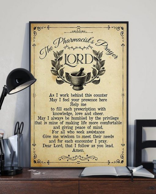 vintage the pharmacists prayer lord wall art poster 3