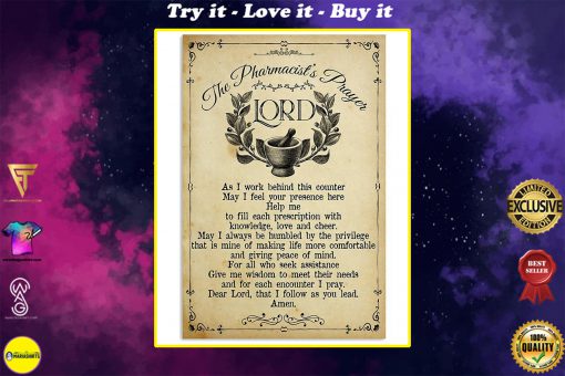 vintage the pharmacists prayer lord wall art poster