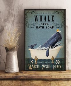 vintage whale bath soap wash your paws poster 5