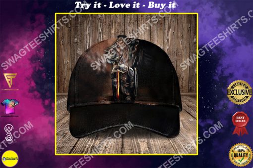 God knight and lion all over printed classic cap