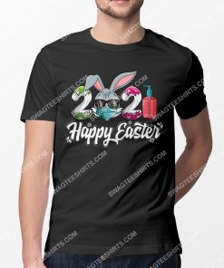 Happy Easter Day 2021 Bunny Wearing Mask Shirt 2(1)