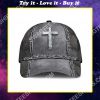 Jesus is my savior silver metal all over printed classic cap