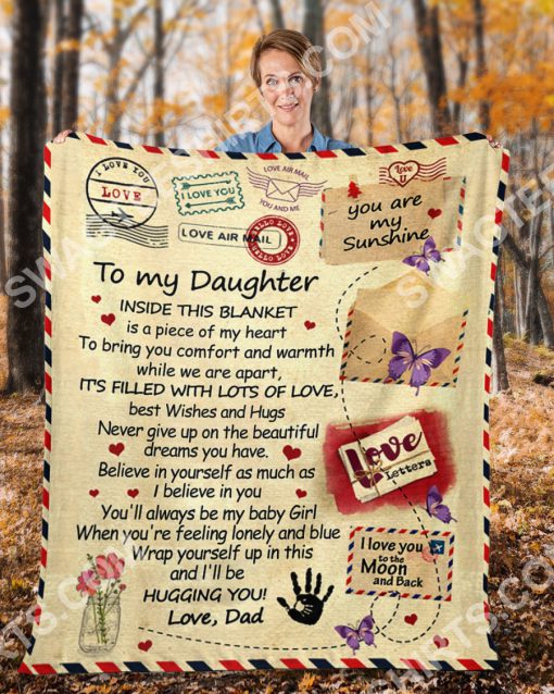 air mail to my daughter ill be hugging you your dad full printing blanket 4(1)