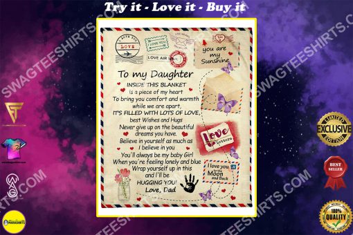 air mail to my daughter ill be hugging you your dad full printing blanket