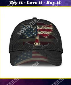 america flag wings cross all over printed classic cap