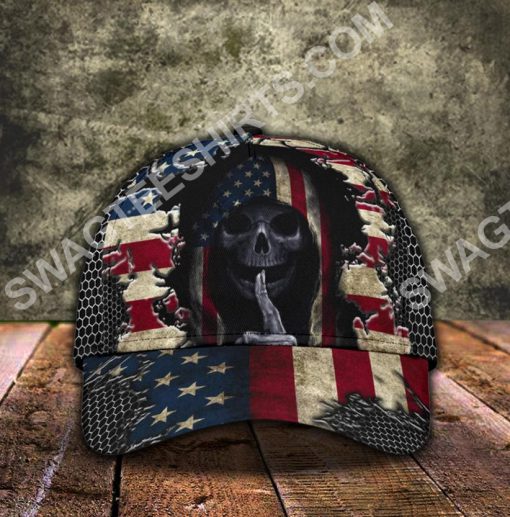 american flag skull crack all over printed cap 2(1)