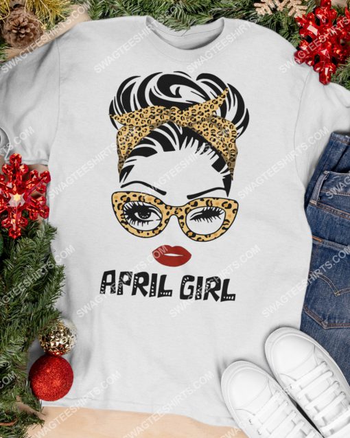 april girl wearing glasses and red lips birthday shirt 3(1)