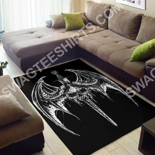 bat wing skull gothic pentagram sword all over print rug 2(1)