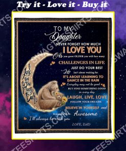 bear to my daughter i love you to the moon and back full printing blanket