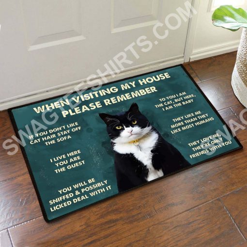 black cat when visiting my house all over printed doormat 3(1)