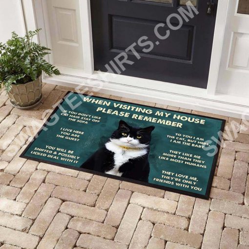 black cat when visiting my house all over printed doormat 4(1)
