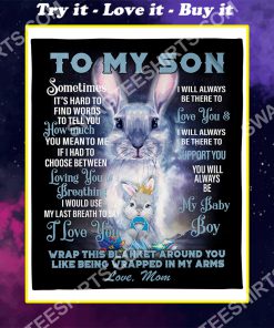 bunny to my son i love you my baby boy full printing blanket