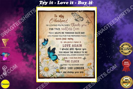 butterfly to my husband love you longer forever and always full printing blanket