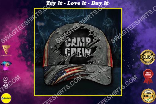 camp crew camping gift all over printed classic cap