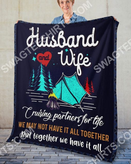 camping husband and wife together we have it all full printing blanket 5(1)
