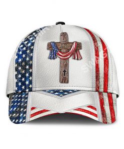 cross God bless america all over printed cap 3(1)