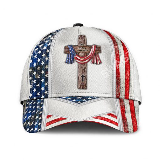 cross God bless america all over printed cap 3(1)