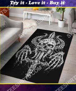 demon skull sword viking all over printed rug