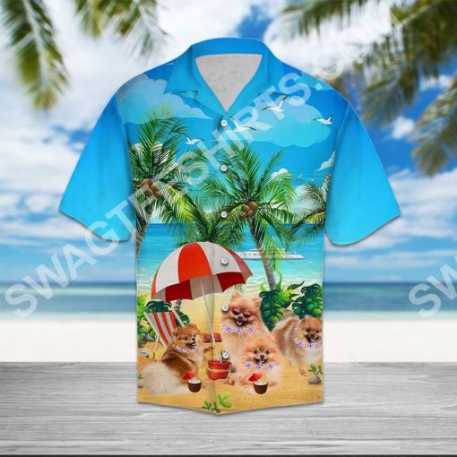 dog pomeranian all over printed hawaiian shirt 3(1)
