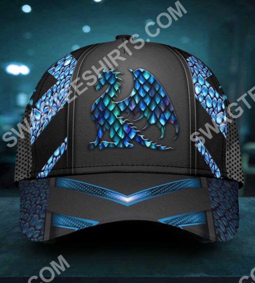 dragon blue pattern all over printed classic cap 2(1)