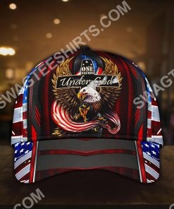 eagle one nation under God america flag all over printed classic cap 2(1)