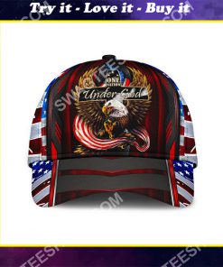 eagle one nation under God america flag all over printed classic cap