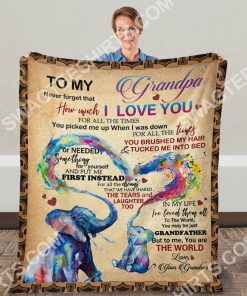 elephant to my grandpa never forget that how much i love you love grandson full printing blanket 5(1)