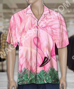 flamingo pink all over printed hawaiian shirt 3(1)