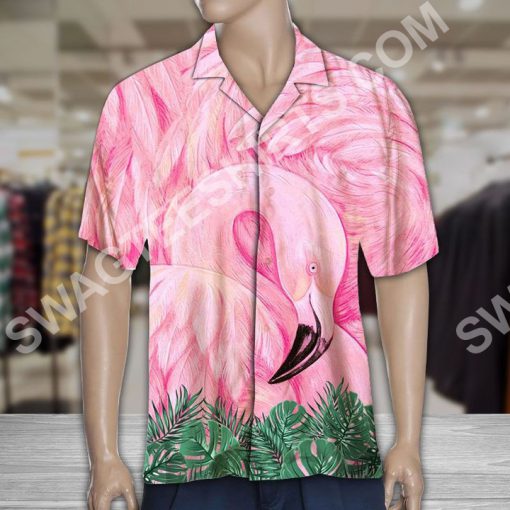 flamingo pink all over printed hawaiian shirt 3(1)
