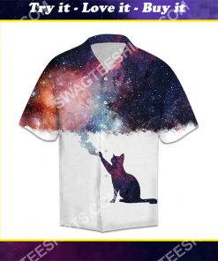 galaxy cat lover all over printed hawaiian shirt