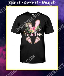 grandma bunny floral leopard easter day shirt