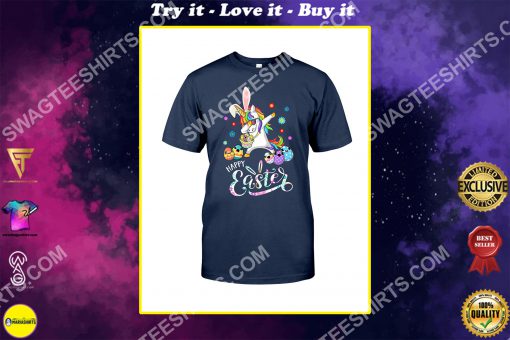 happy easter day unicorn dabbing with easter egg shirt