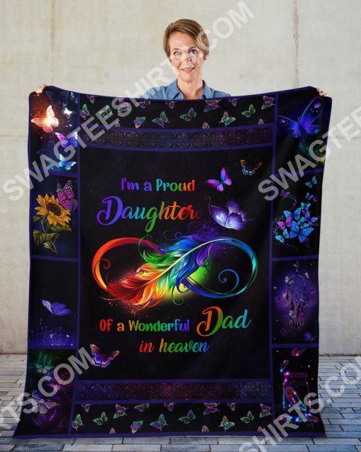 i'm a proud daughter of a wonderful dad in heaven colorful full printing blanket 2(1)