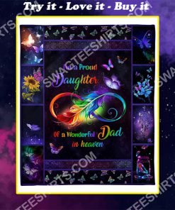 i'm a proud daughter of a wonderful dad in heaven colorful full printing blanket