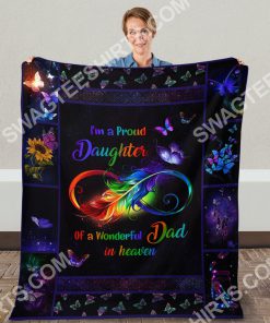 i'm a proud daughter of a wonderful dad in heaven colorful full printing blanket 5(1)