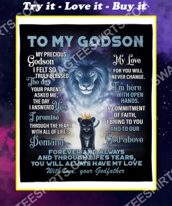lion to my Godson with love your Godfather full printing blanket